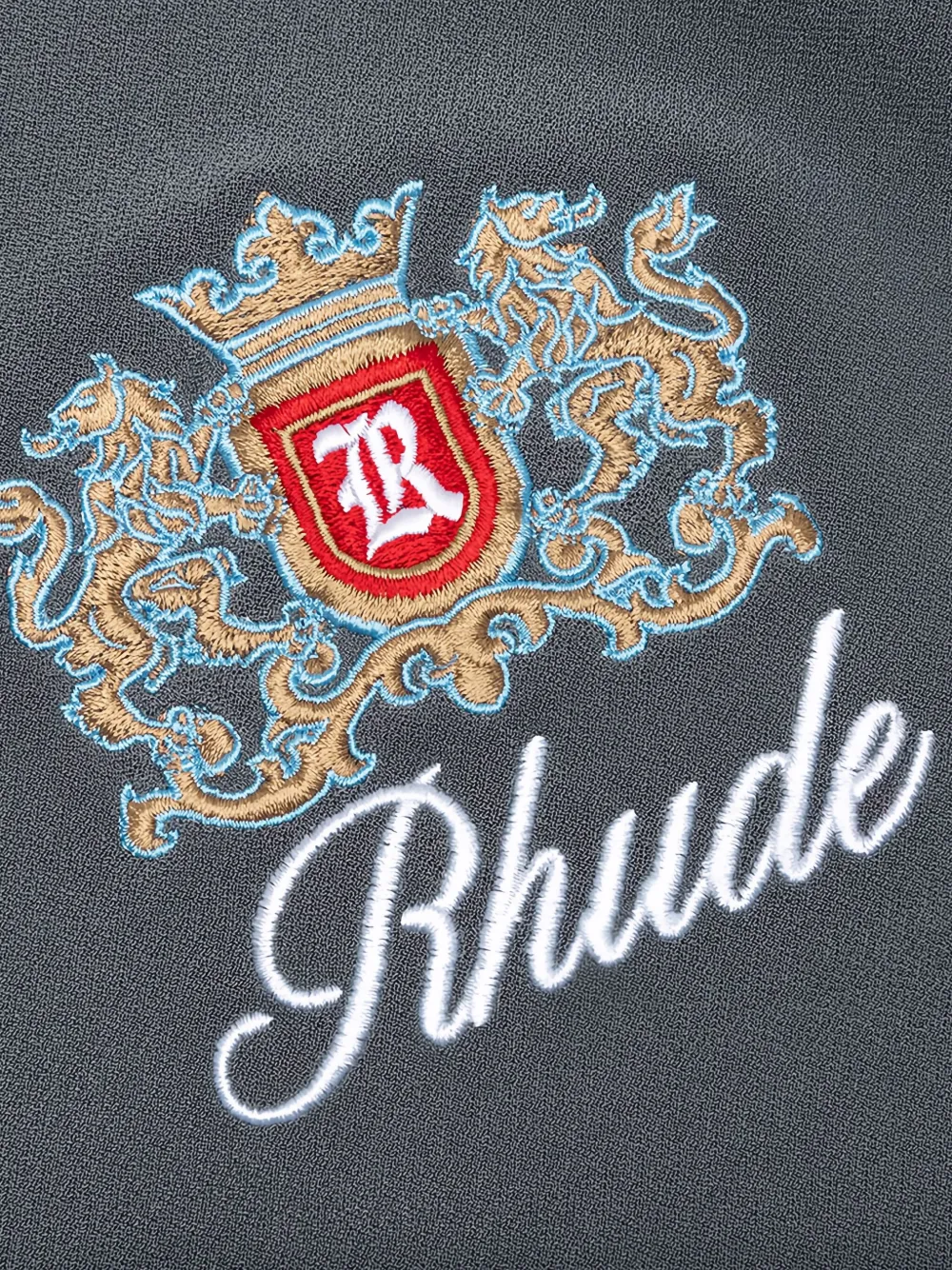 RHUDE Brentwood bomberjack met geborduurd logo Blauw