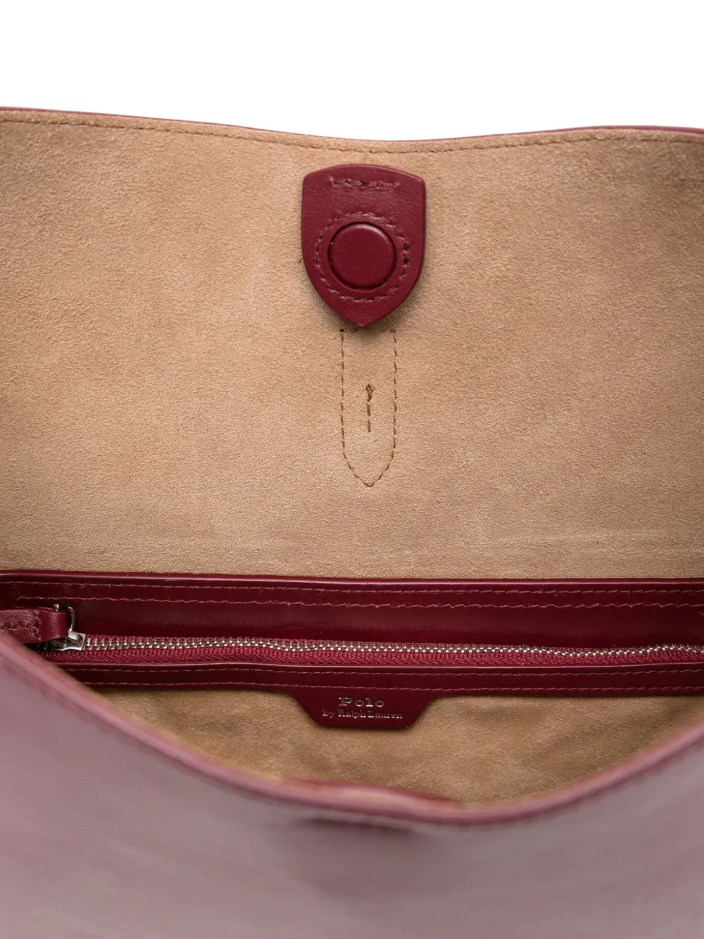 Polo Ralph Lauren logo-clasp leather shoulder bag Rood