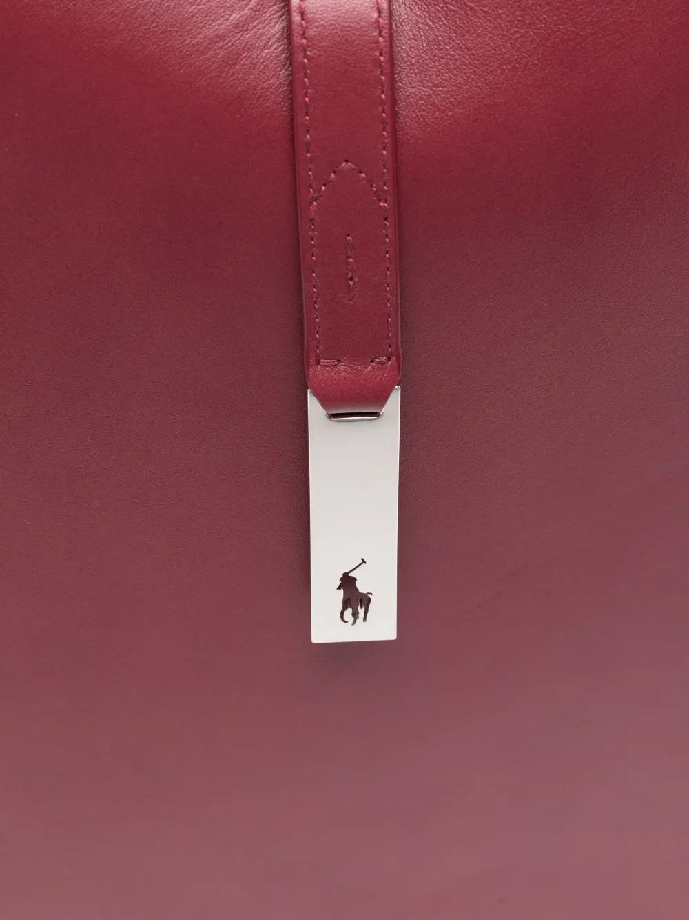Polo Ralph Lauren logo-clasp leather shoulder bag Rood