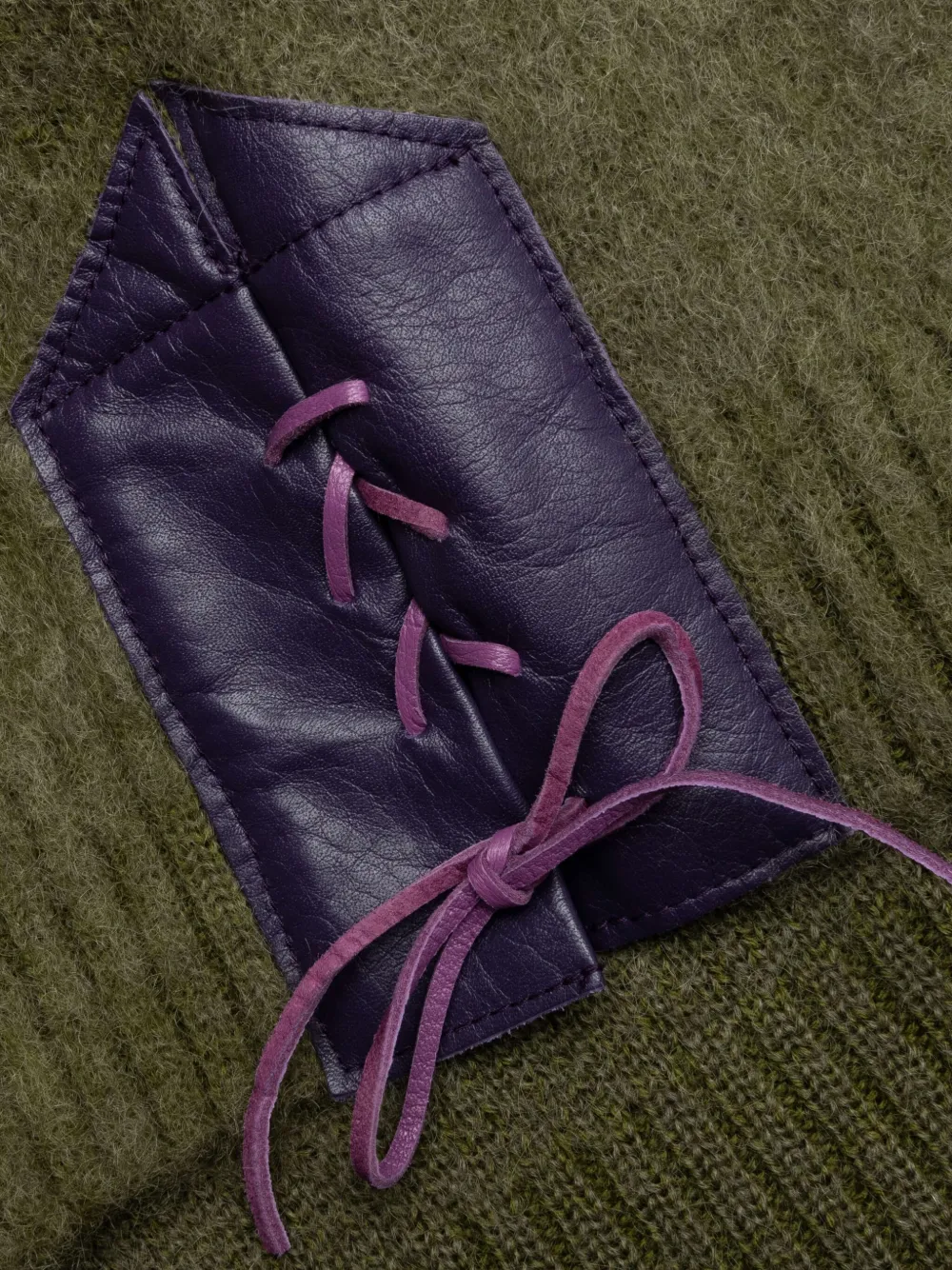Needles Vest met leren patch Groen