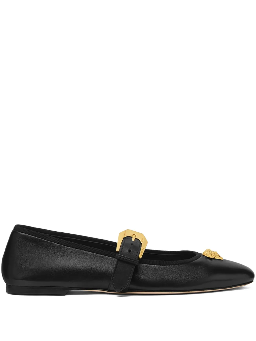 Versace Medusa-buckle ballet flats Black