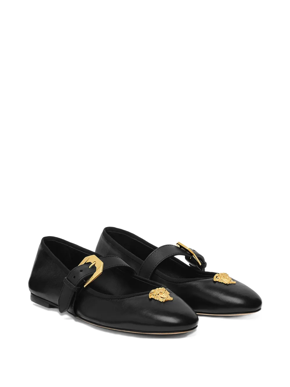 Versace Medusa-buckle ballet flats Black
