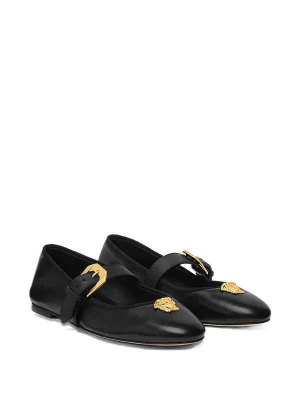 Versace Medusa-buckle Ballet Flats | Black | FARFETCH
