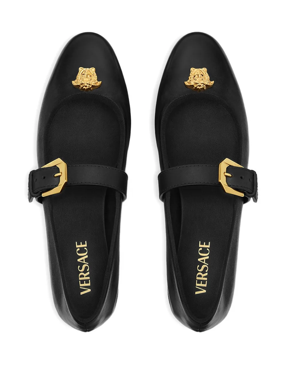 Versace Medusa-buckle ballet flats Black