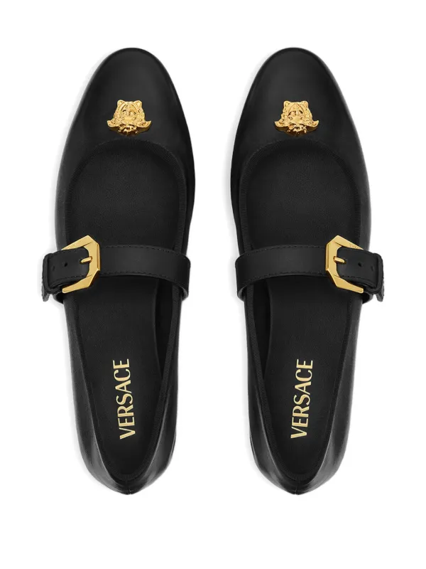 Versace Medusa-buckle Ballet Flats | Black | FARFETCH
