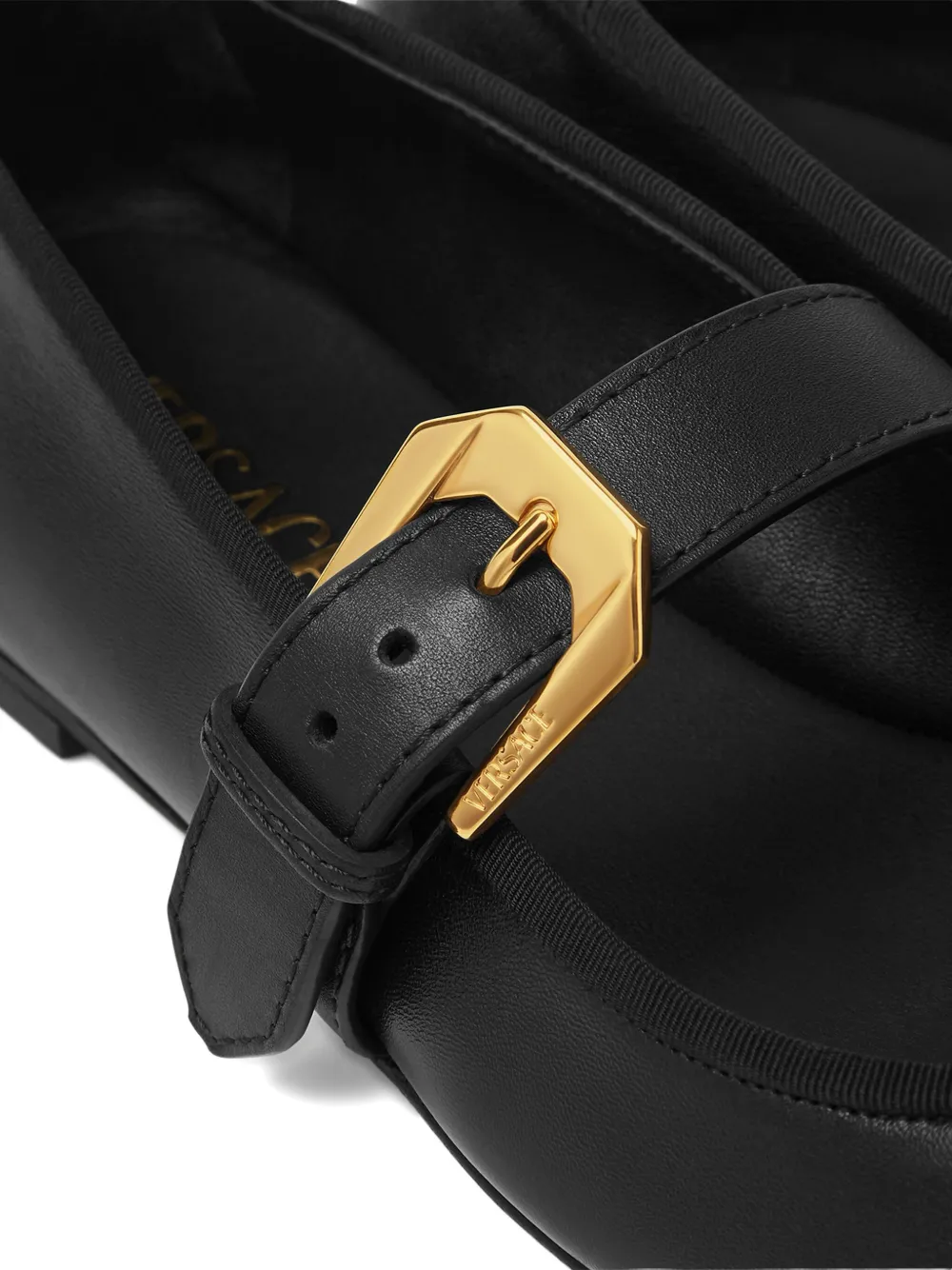 Versace Medusa-buckle ballet flats Black