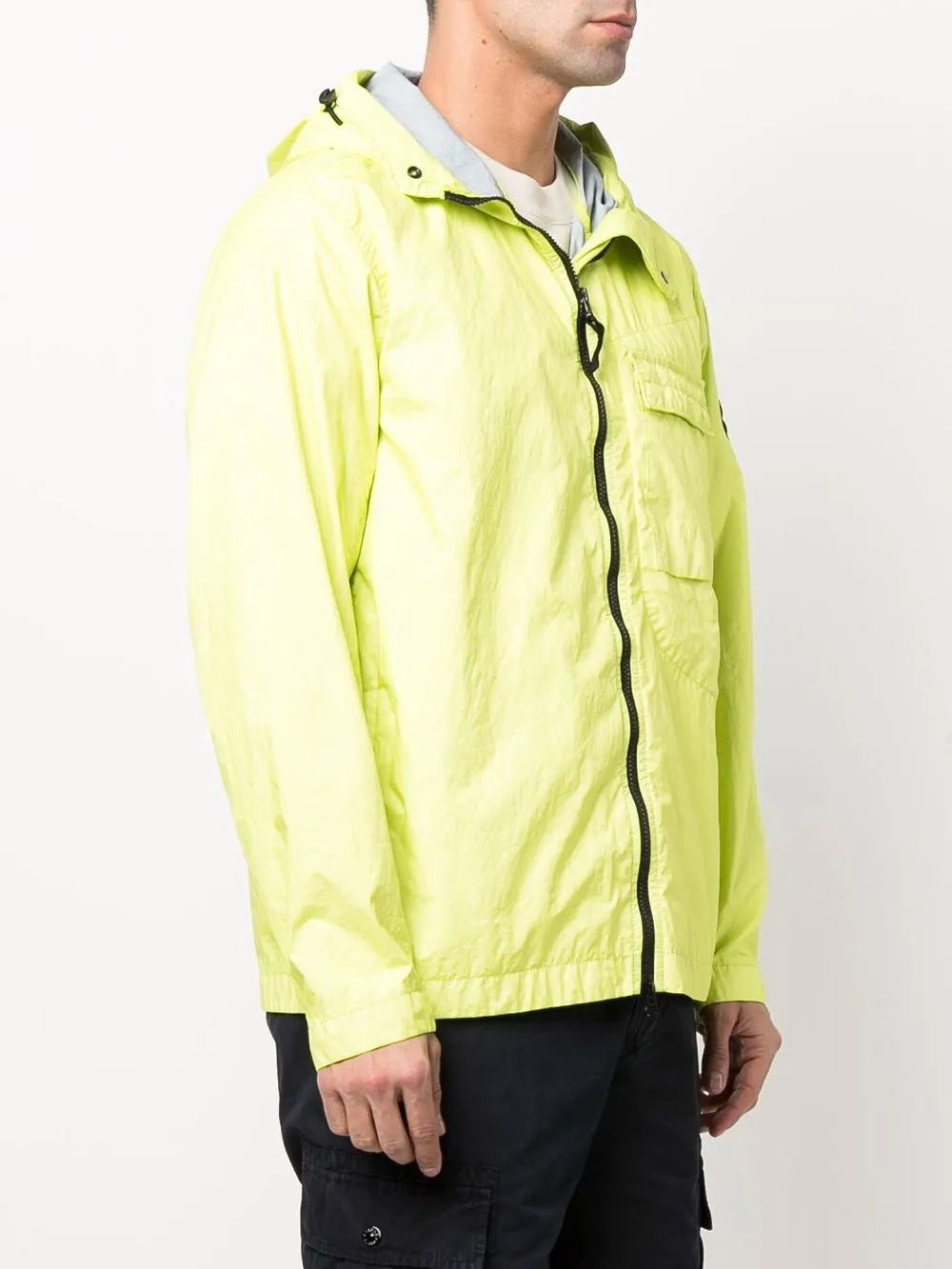 Stone Island Hooded Jacket 40223 In Yellow