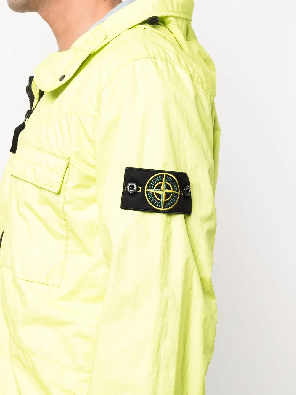 Stone Island Hooded Jacket 40223 In Yellow