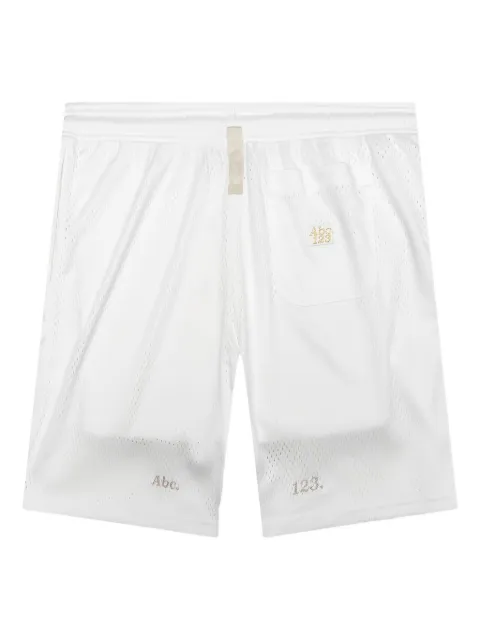 Advisory Board Crystals mesh logo-detail shorts