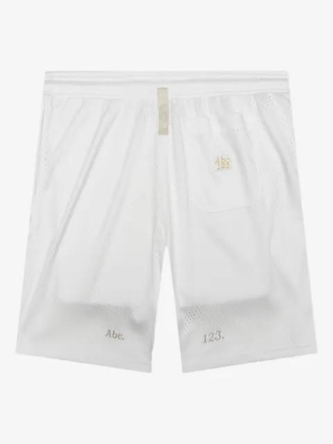 Advisory Board Crystals mesh logo-detail shorts