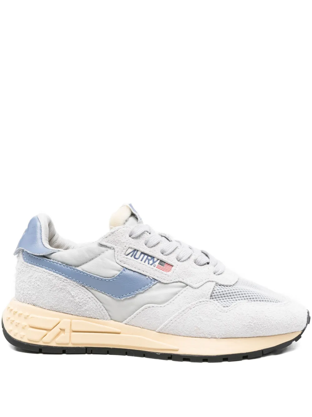 Autry mesh-panel suede sneakers Grey