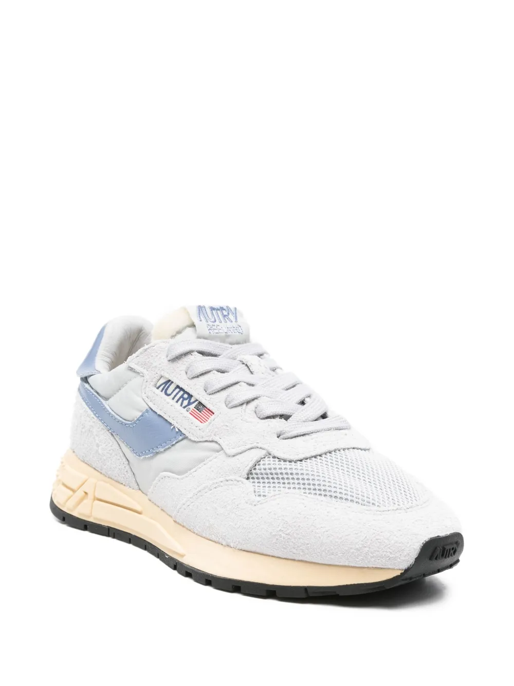 Autry Suède sneakers met mesh vlak - Grijs