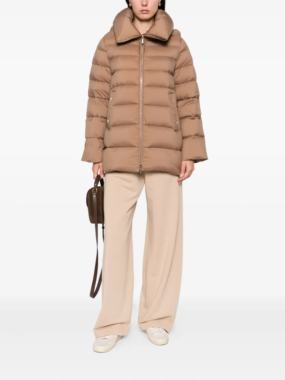 Moorer quilted hooded jacket Bruin
