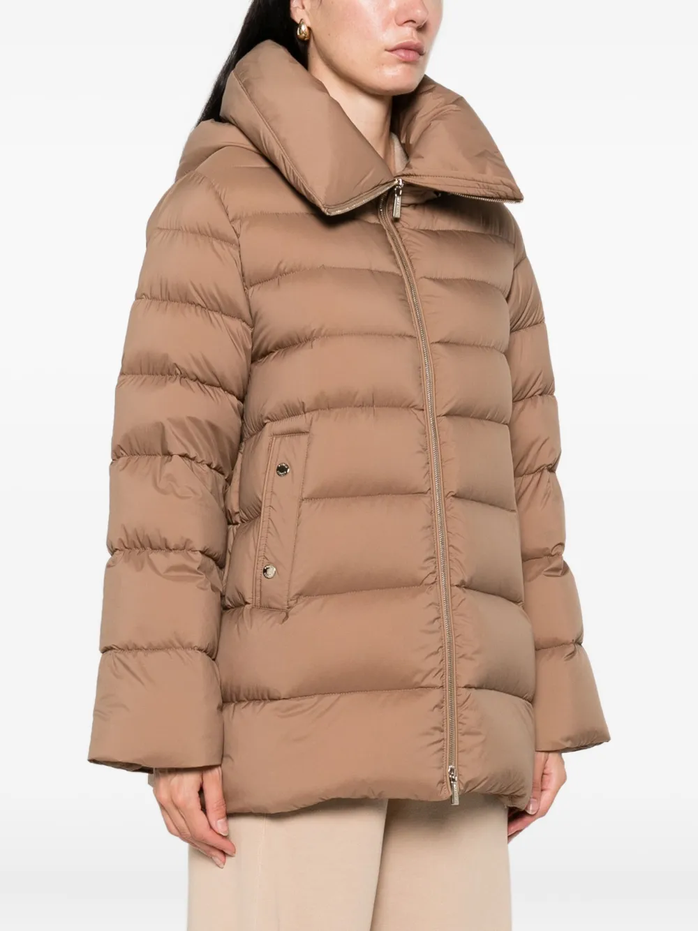 Moorer quilted hooded jacket Bruin