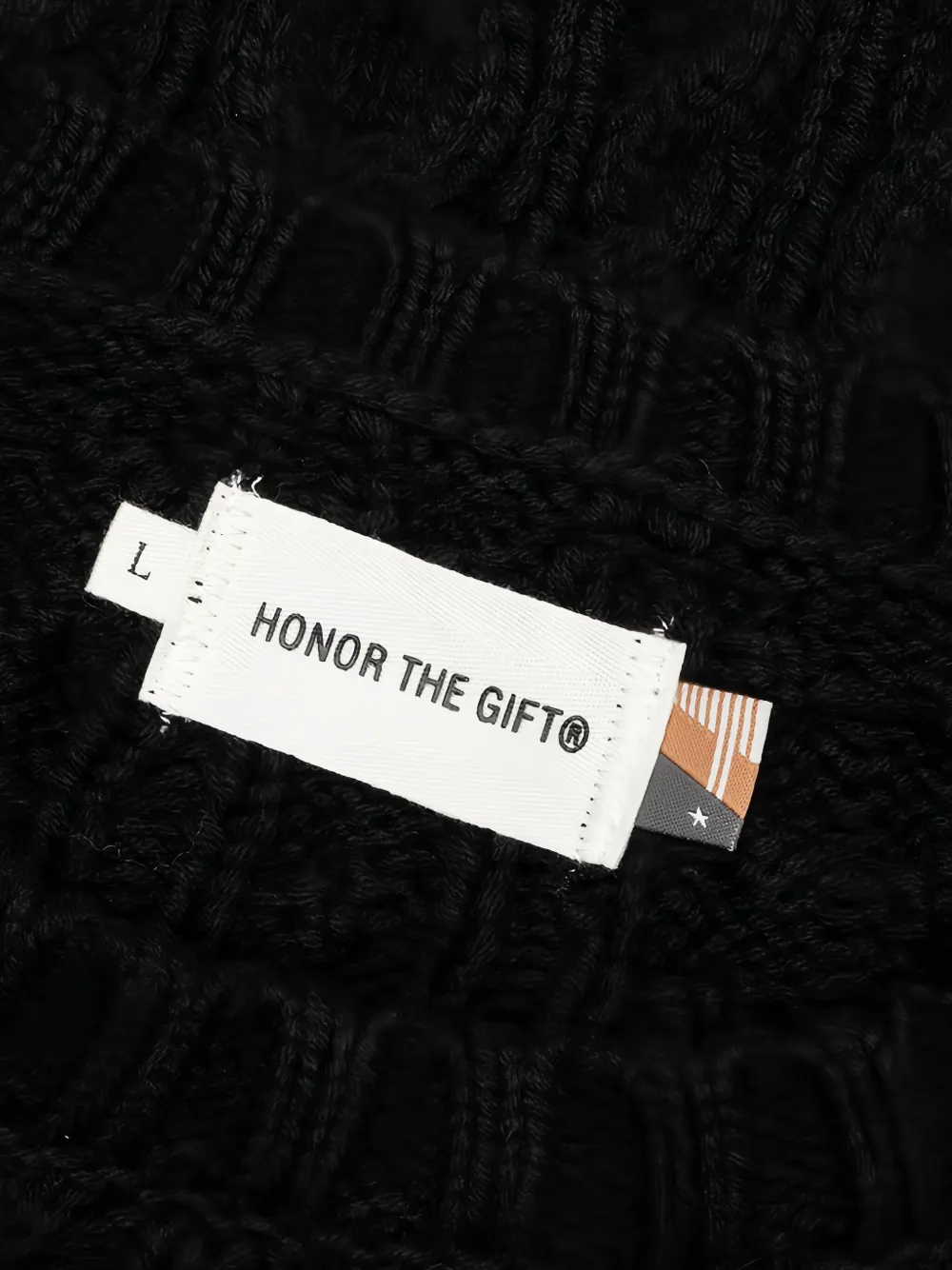 Honor The Gift cable-knit logo-patch sweater Zwart
