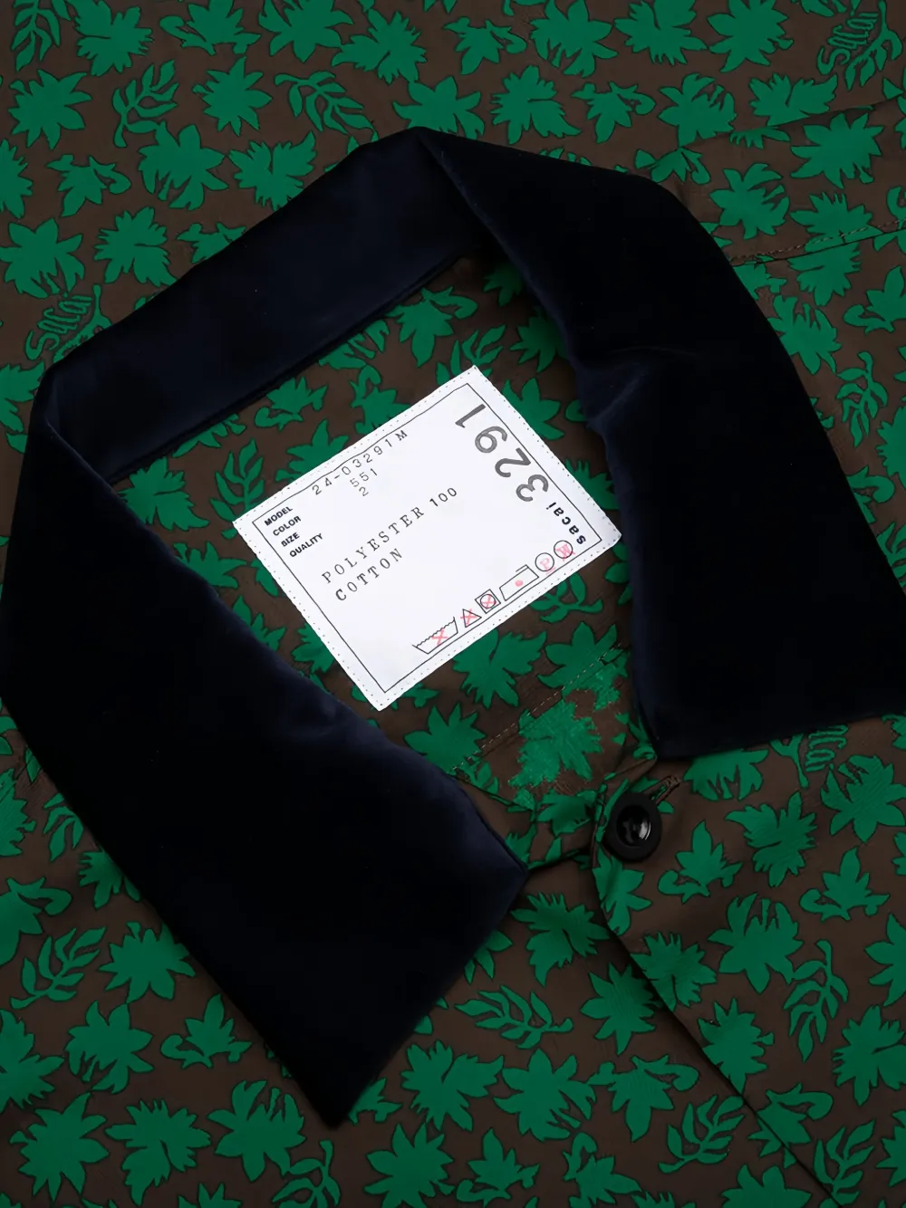 sacai leaf-print shirt Bruin