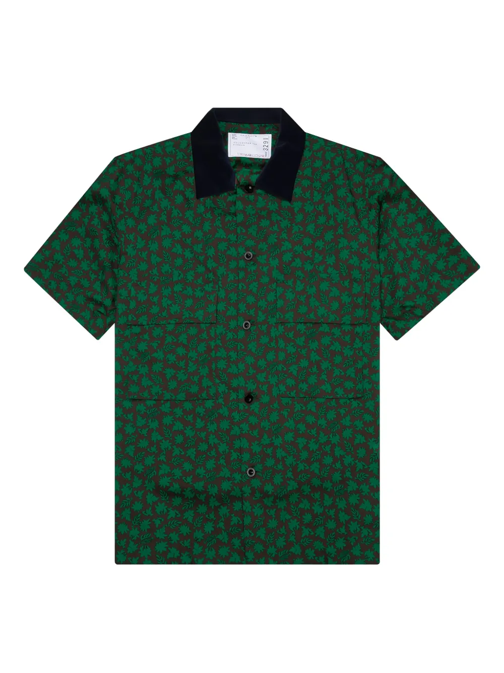 sacai leaf-print shirt - ブラウン sacai leaf-print shirt - ブラウン