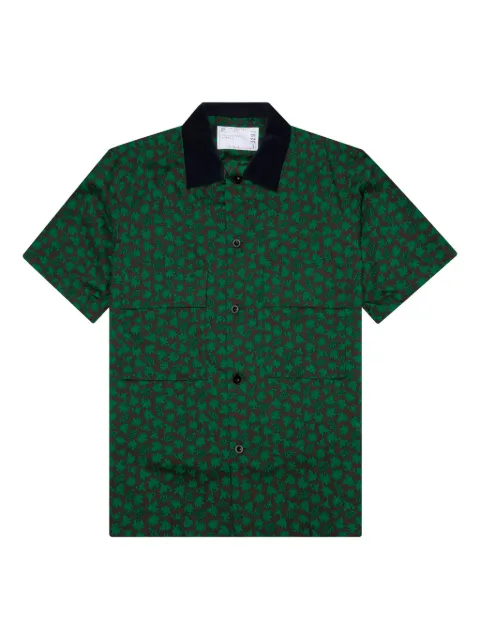 sacai leaf-print shirt