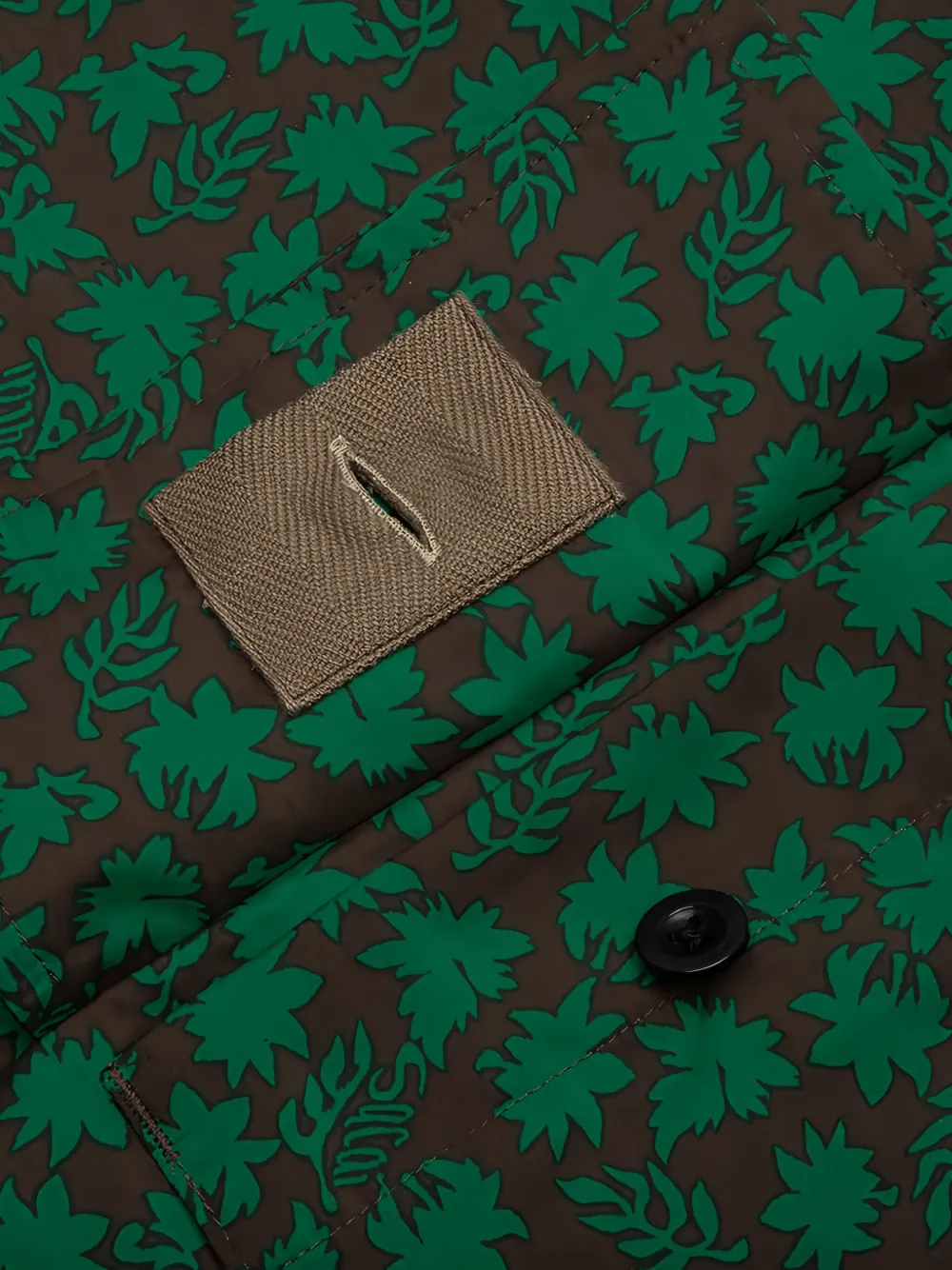 sacai leaf-print shirt Bruin