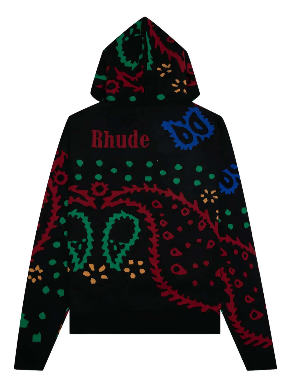RHUDE Gebreide hoodie met paisley-print Zwart