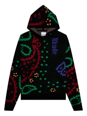 パーカー・フーディ Rhude Nautical-Print Cotton Hoodie RHUDE nautical-print Cotton Hoodie | Black | FARFETCH AZ