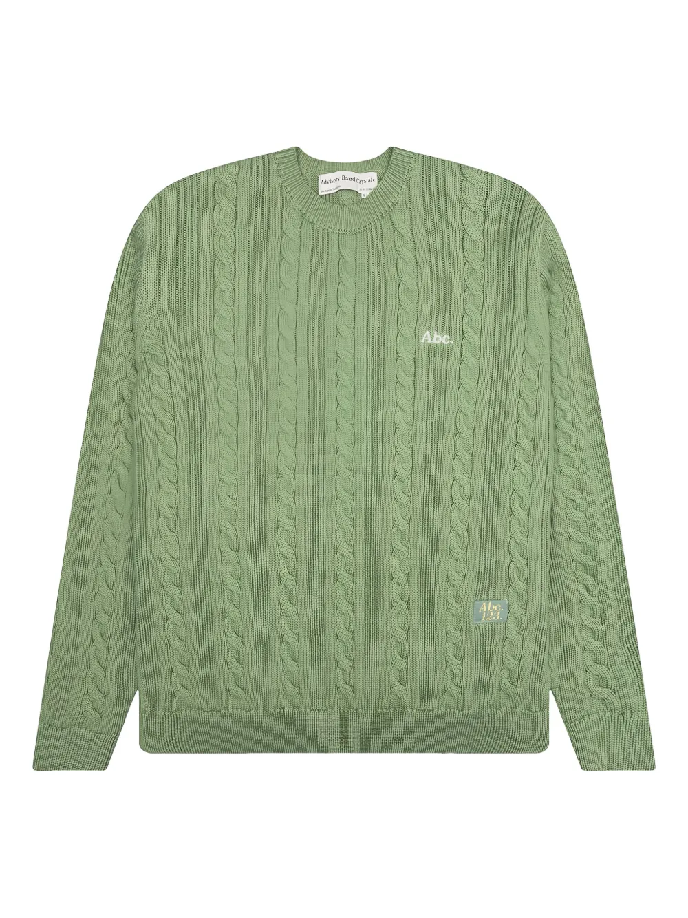 Advisory Board Crystals cable-knit crew-neck sweater - グリーン Advisory Board Crystals cable-knit crew-neck sweater - グリーン