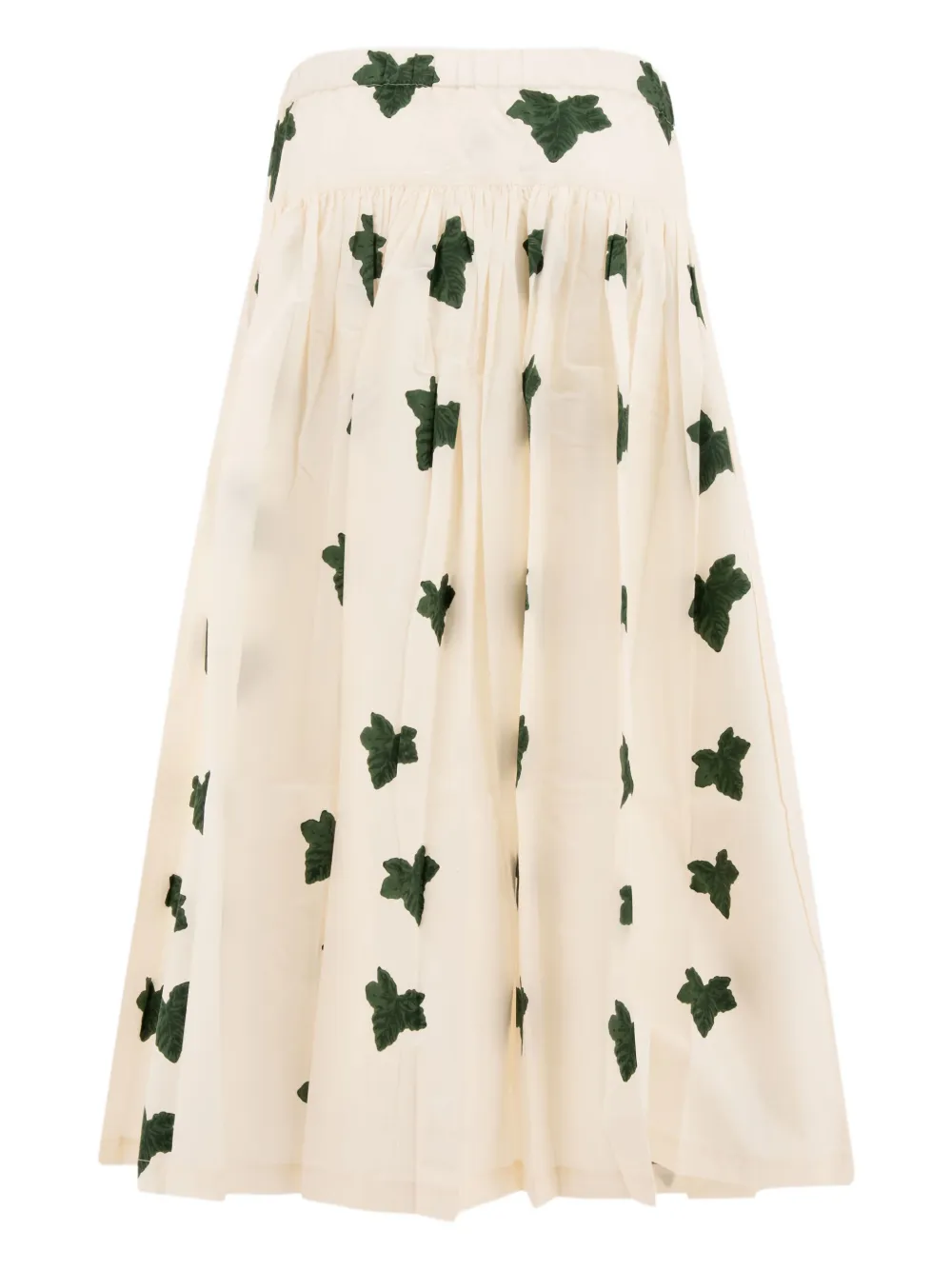 La Maison Talulah Plooirok met bladerprint - Beige