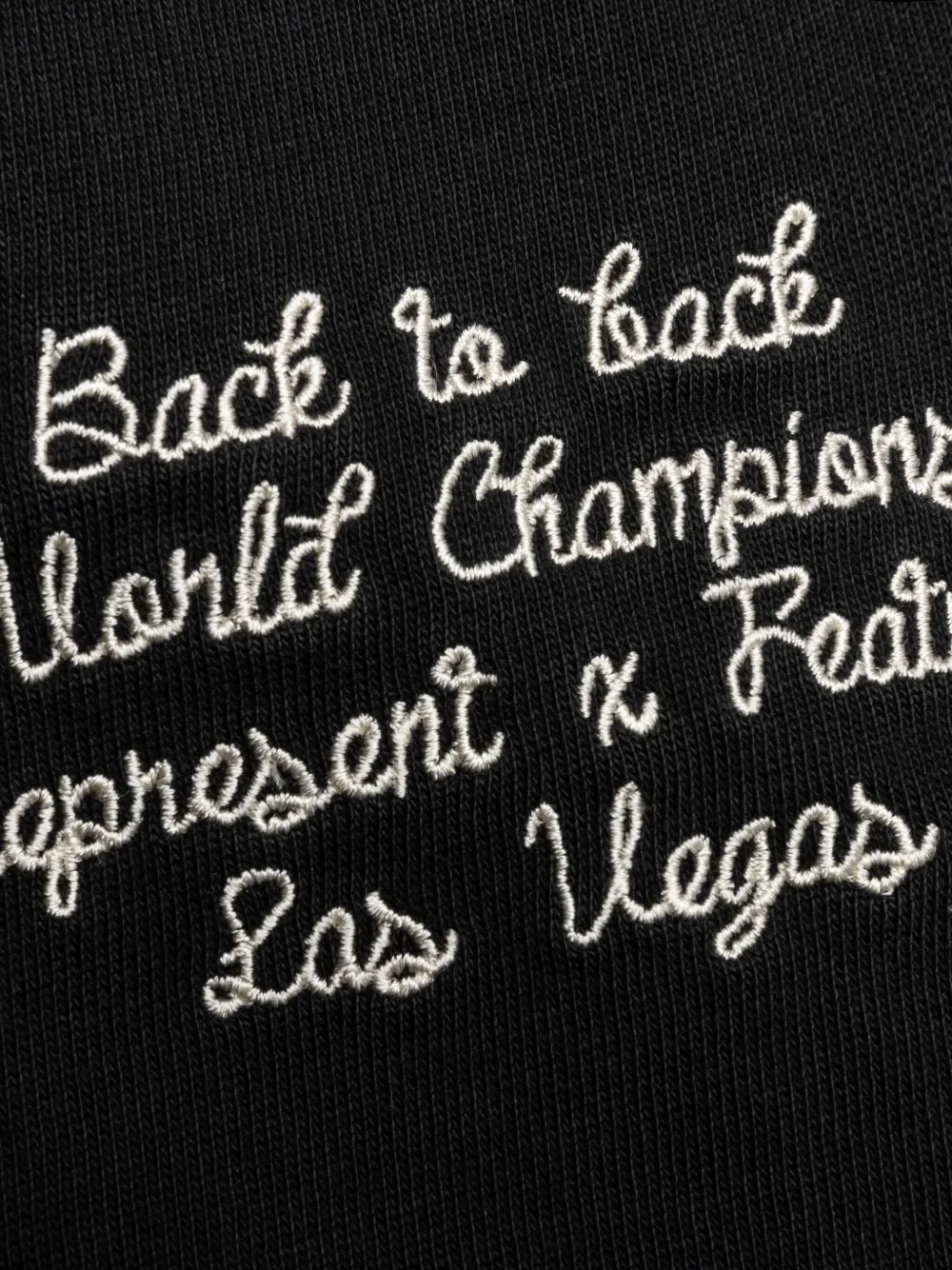 Represent logo-embroidered t-shirt Zwart