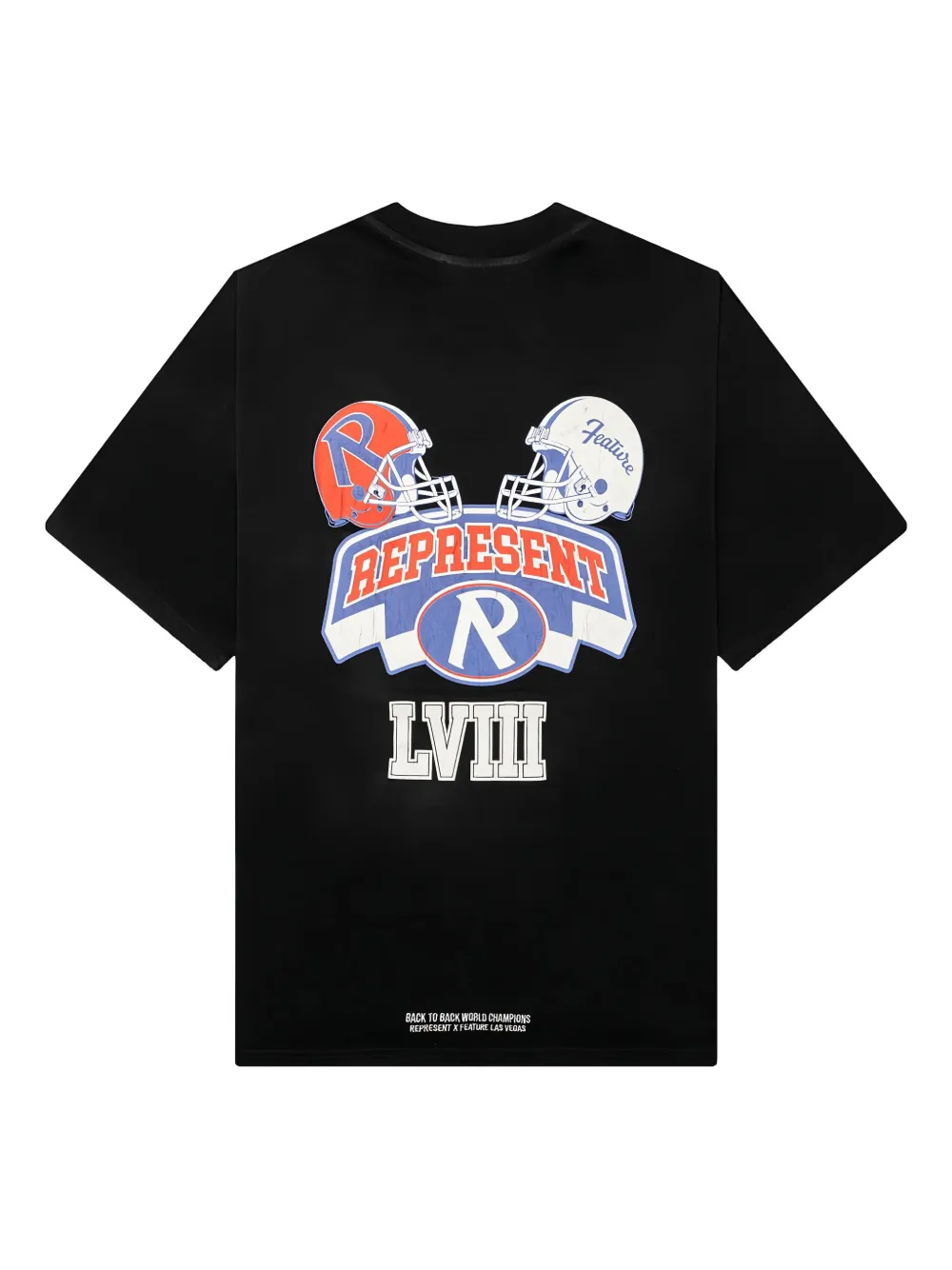 Represent logo-embroidered t-shirt Zwart