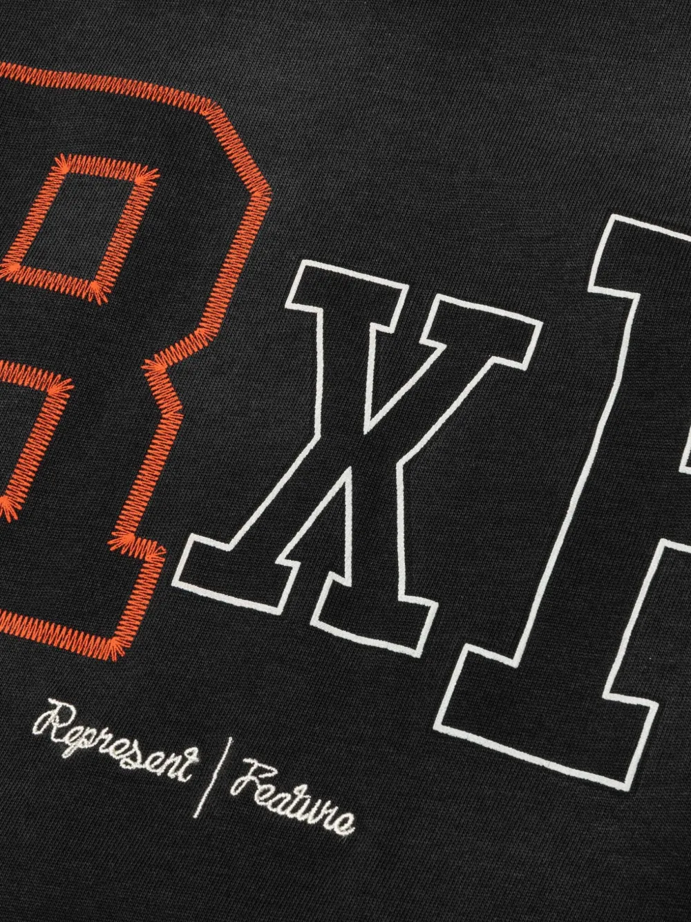 Represent logo-embroidered t-shirt Zwart