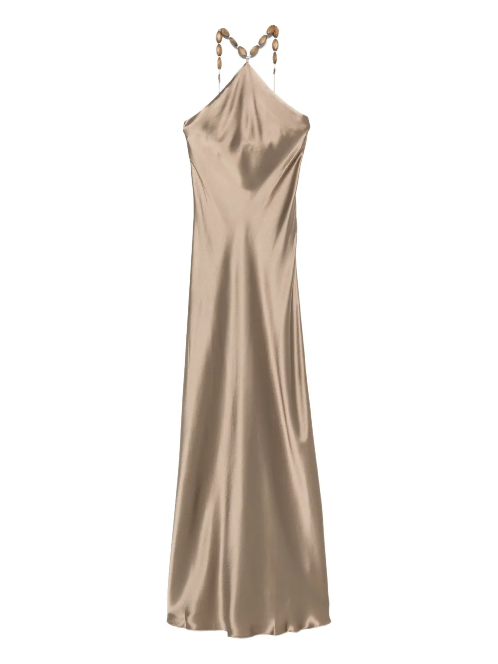 STAUD bead-embellished slip maxi dress - ニュートラル STAUD bead-embellished slip maxi dress - ニュートラル