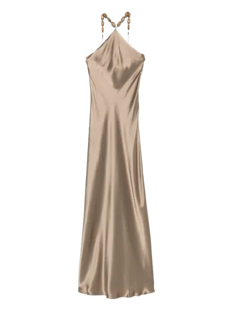 STAUD bead-embellished slip maxi dress