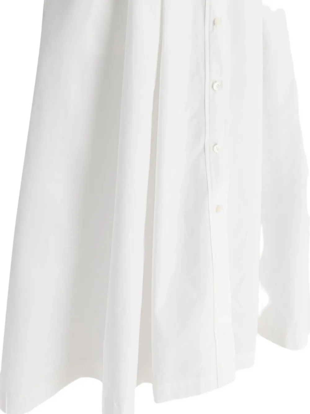 Theloom Collared Pleated Shirt Dress In White
