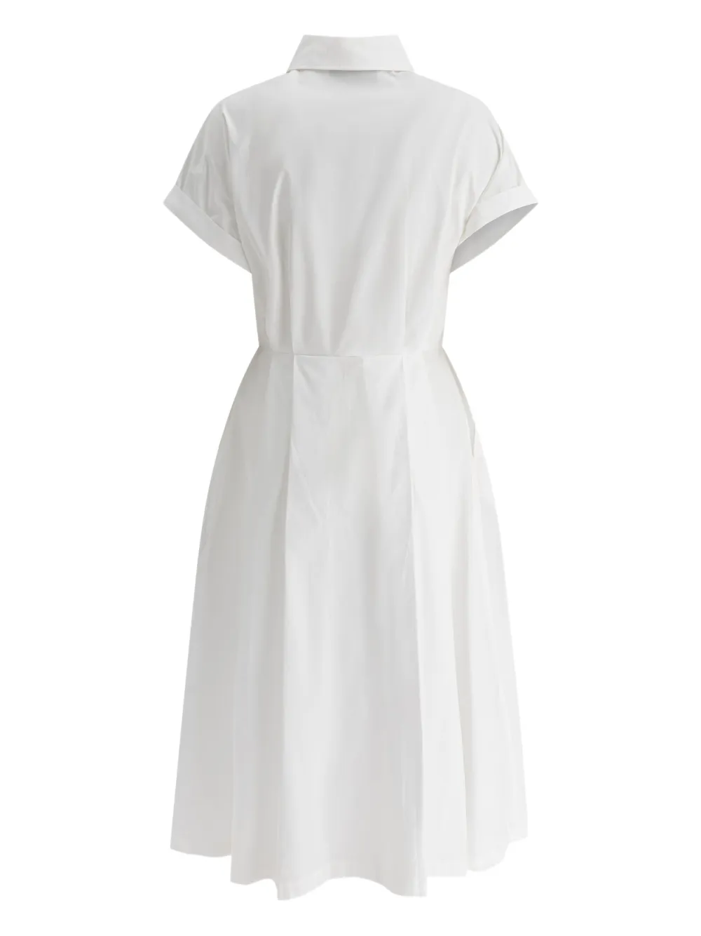 Theloom Collared Pleated Shirt Dress In White