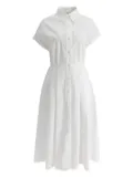 THE LOOM collared pleated shirt dress - White