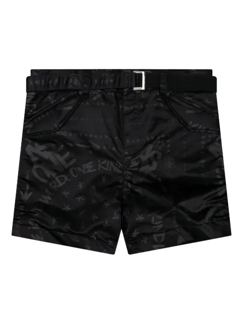 sacai x Eric Haze bandana-print belted shorts