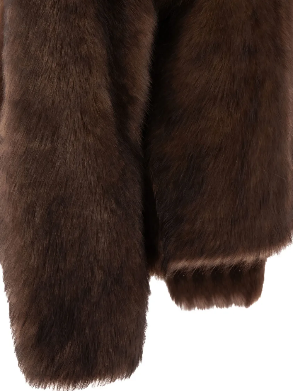 B&w Brown Shearling Coat With Classic Collar And Long Sleeves In Brown
