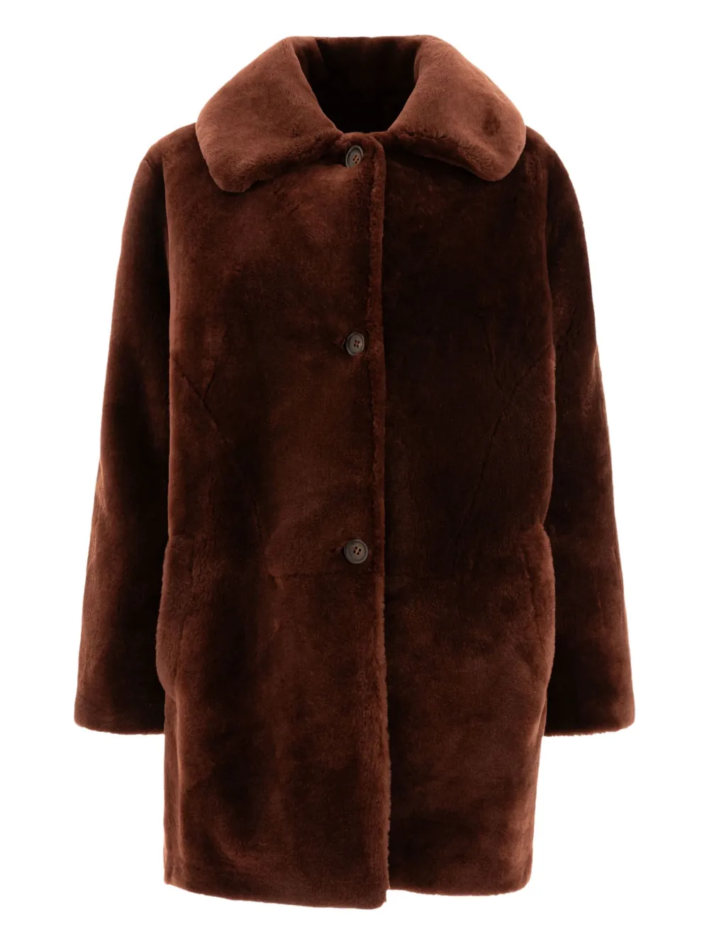 button-fastening collar coat