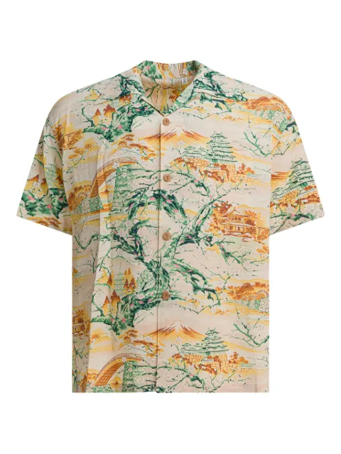 Sun Surf camisa con estampado japonés