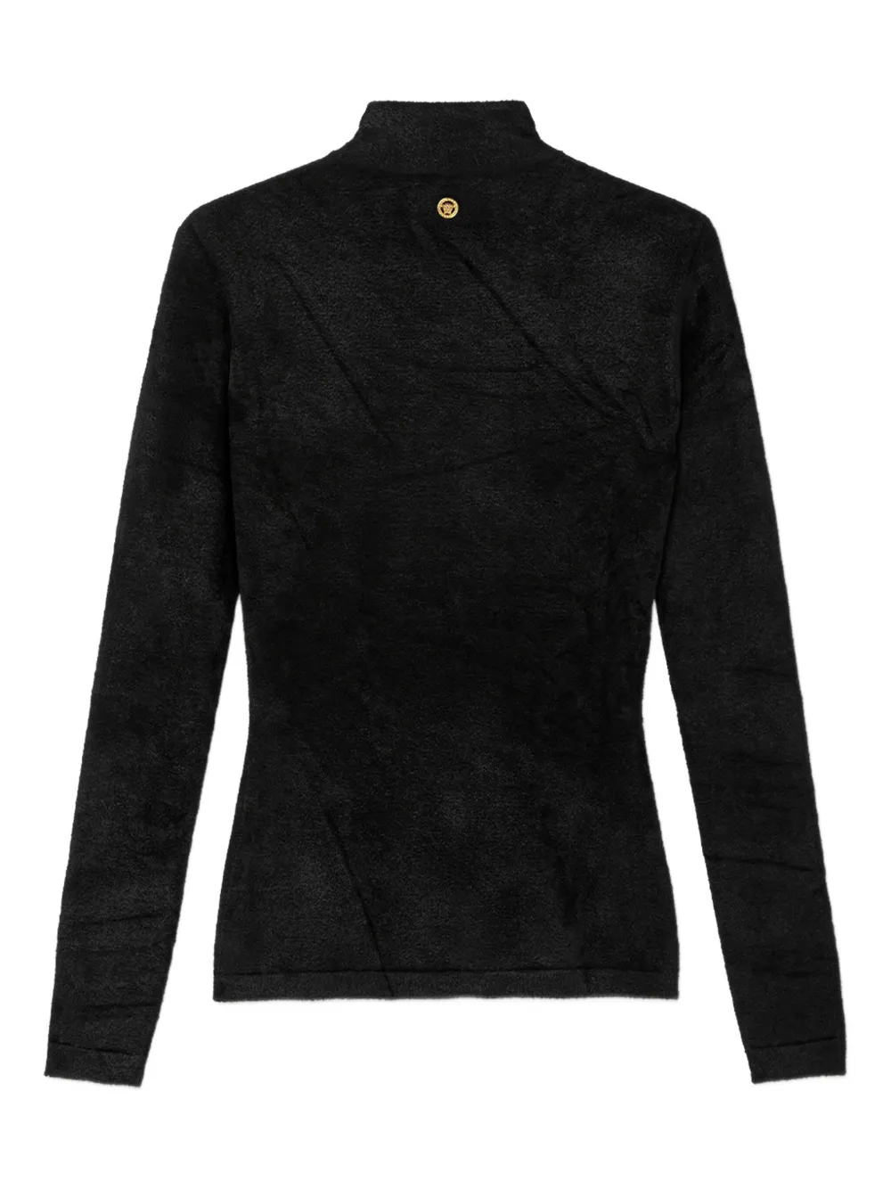 Versace high-neck embellished sweater Zwart
