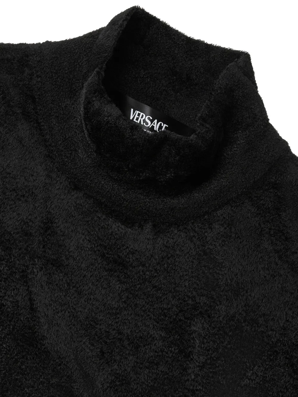 Versace high-neck embellished sweater Zwart