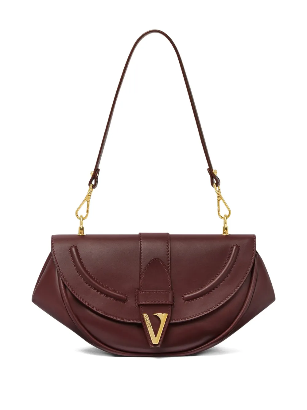 Versace Virtus medium leren schoudertas Rood