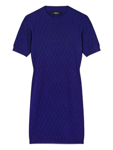 Versace short-sleeve V-pattern mini dress