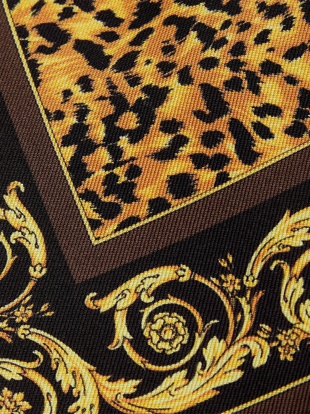 Versace Animal-print Tie In Yellow