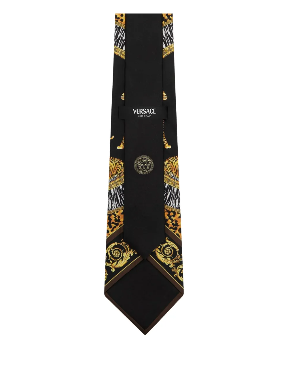 Versace animal-print tie - Zwart