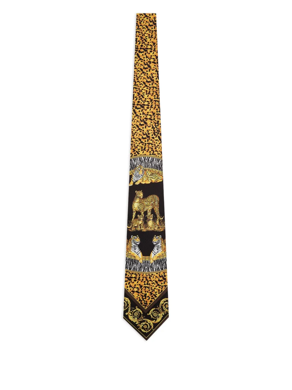 Versace animal-print tie | Black | Image 1