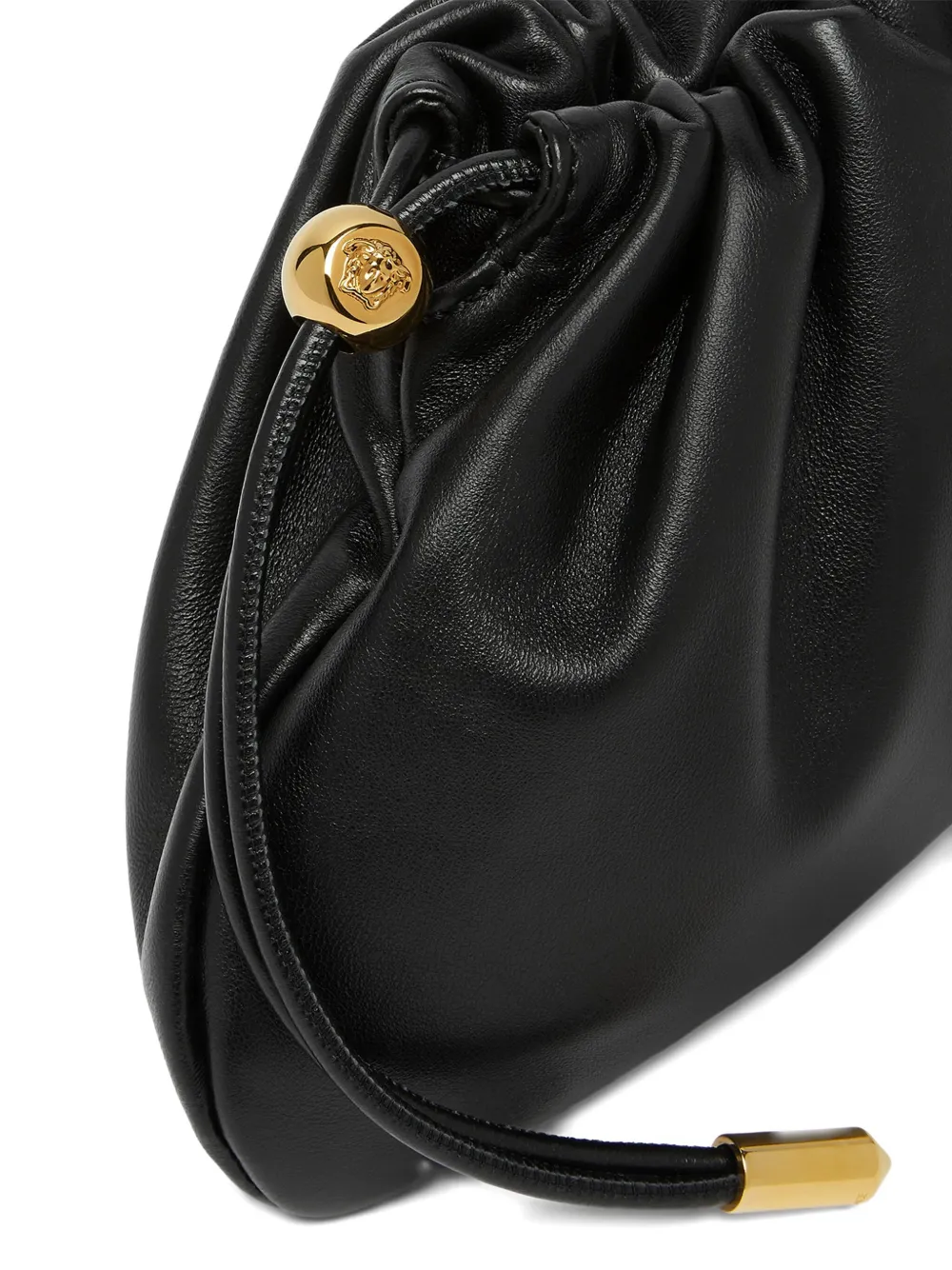 Versace Tag kleine clutch met trekkoord Zwart