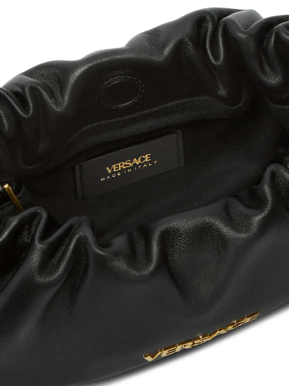 Versace Tag kleine clutch met trekkoord Zwart
