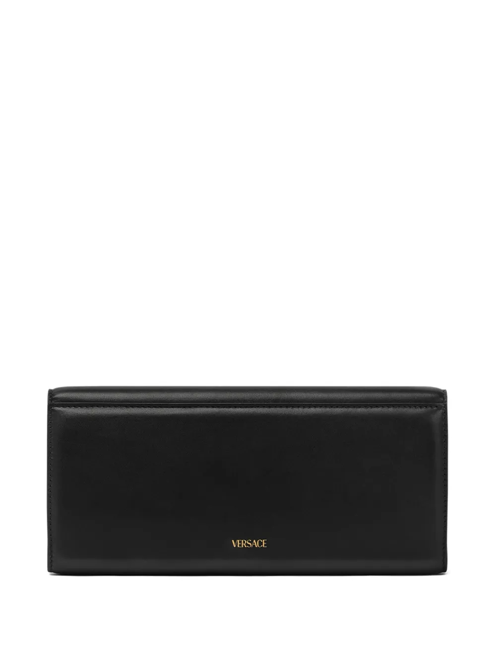Versace Medusa-plaque Calfskin Shoulder Bag In Black