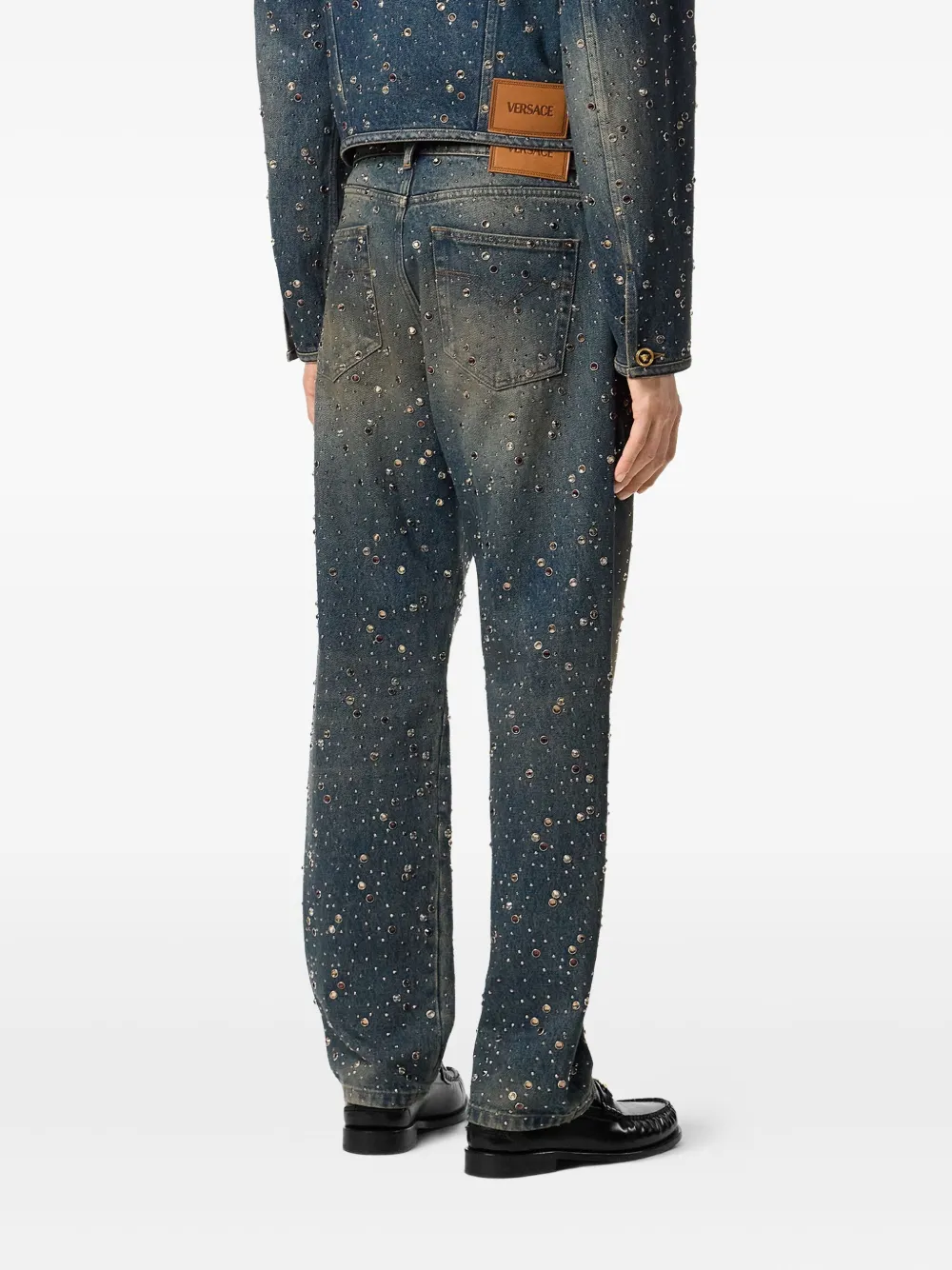 Versace Jeans verfraaid met kristallen Blauw